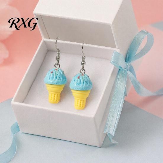 Smooth Surface Earrings 1 Pair Cute Ice Cream Dangle Earrings, Fun Imitation Food Drop Summer Jewelry Gifts for Women Girls Pendant