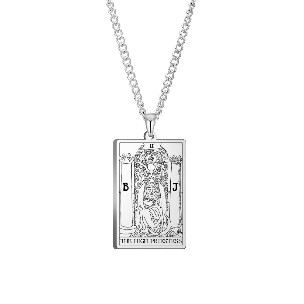 Dawapara Vintage Tarot Kartı Kolye Major Arkana Pagan Astroloji Tılsım Kolye Uçları Paslanmaz Çelik Takı