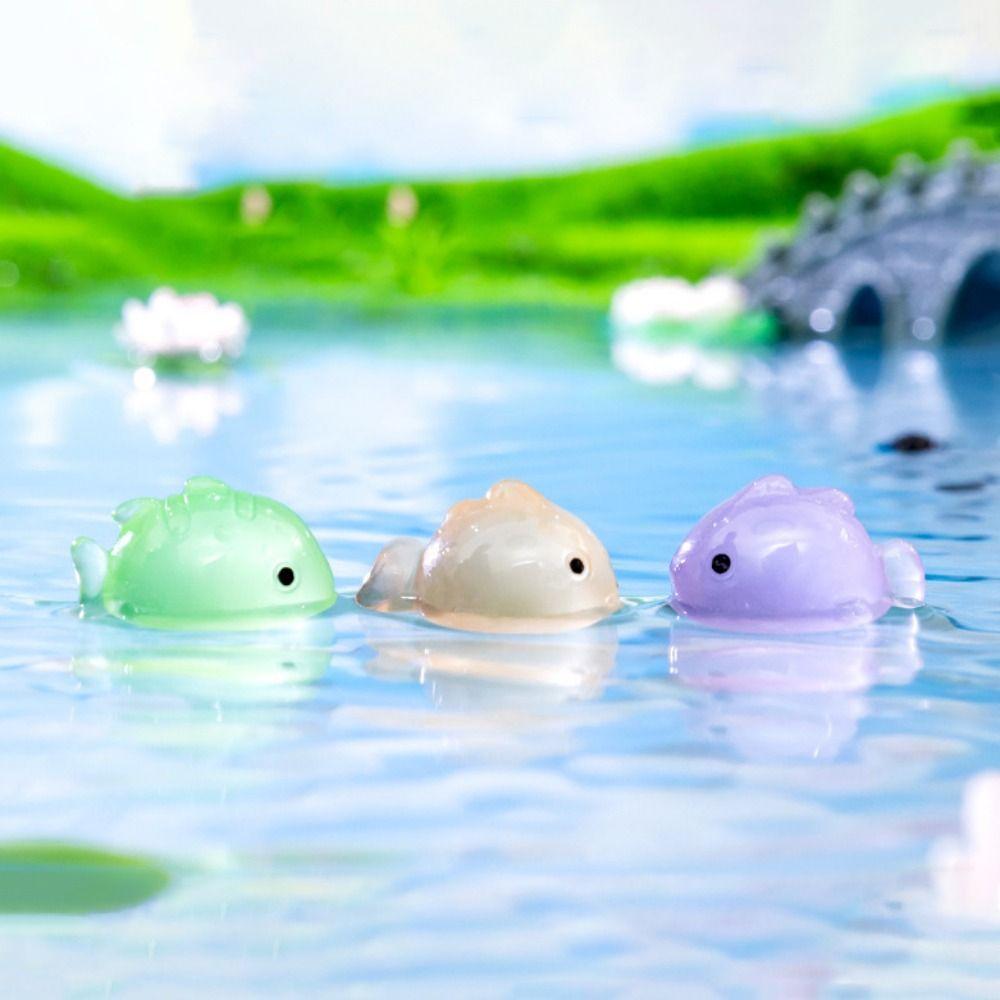Decorative Luminous Fat Fish Colorful Simulation Fat Fish Landscaping Lifelike Fat Fish Resin Ornaments Home Desk