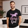 Slogan Horse Girl T Shirt Equestrian Birthday Short Sleeve Valentine Day Tees Funky Round Collar Cotton T Shirt Adult Tshirts
