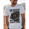 Funny Dachshund T-Shirt with Text 'Ein Dackel Geht Nicht Gassi Er Ruckt Vor' A Dachshund, Black for Men Women Unisex All Season Funny T-Shirt, 180G