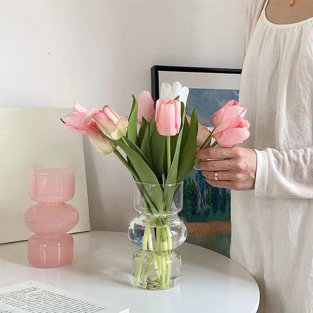 INS Style Glasvase Farbige Glasbehälter Hydroponische Blumenarrangements Wohndekoration Vase Zimmer Tischdekoration Ornament
