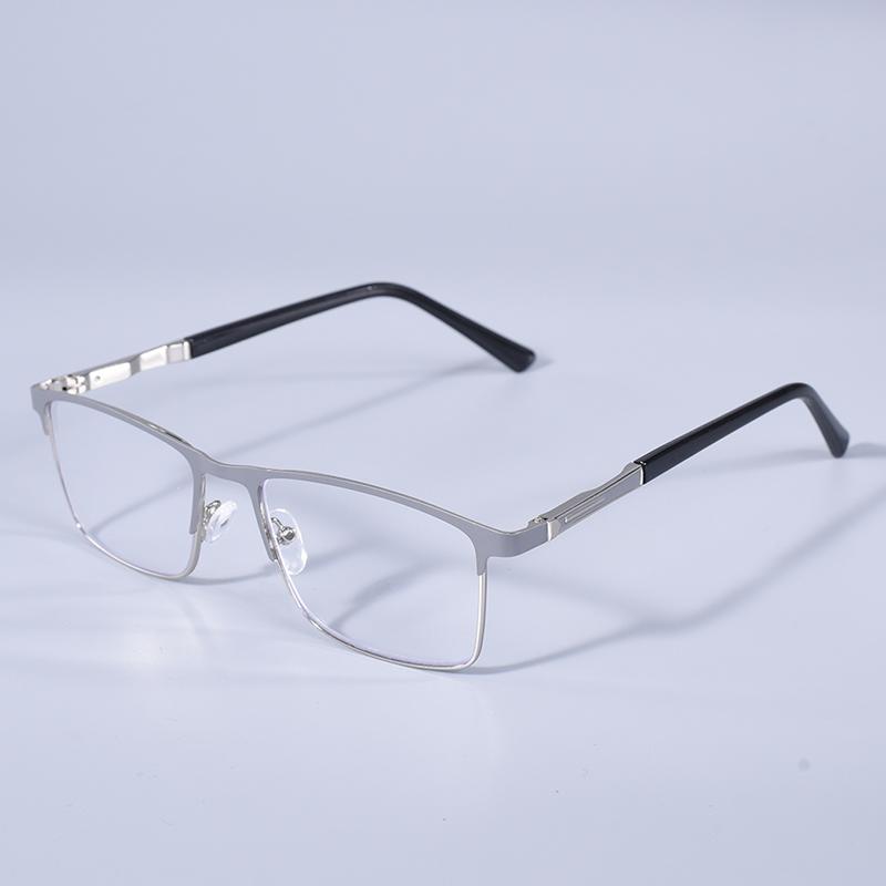 

Fashion Large Frame Square Reading Glasses Double Color Prescription Eyeglasses For Men With Spring Hinge +125+175+225+275 +100 серый