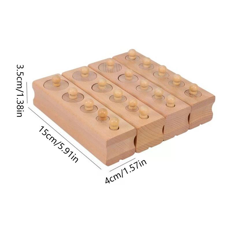 Montessori Cylinder Socket Puzzles Toy Baby Development Practice And Senses Preschool Educational Wooden Toys For Children