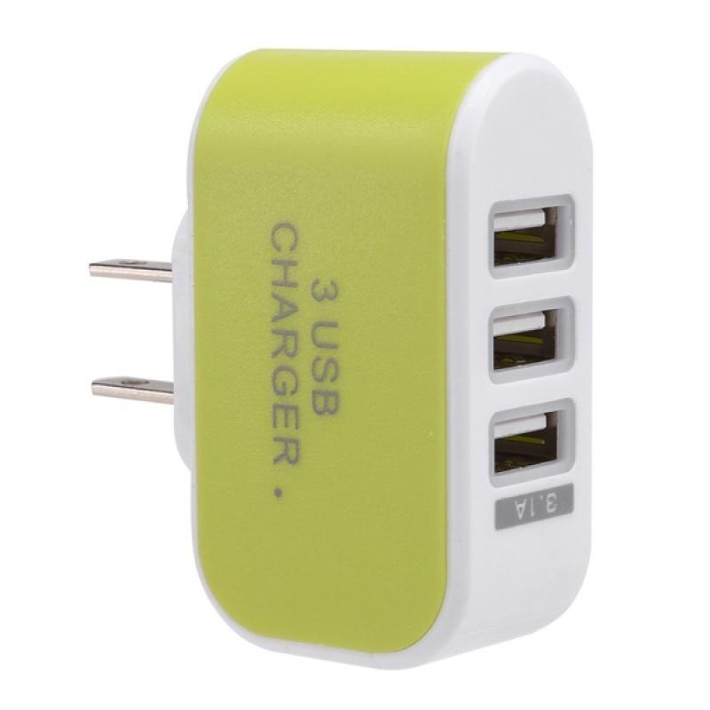 3.1 A Triple USB 3 Port Wall Home Travel AC Charger Adapter for Samsung iPhone