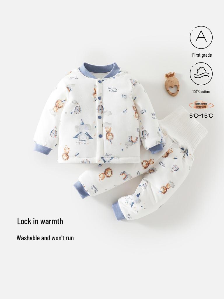 Infant Winter Set: Padded Cotton Baby Clothes for Boys, Autumn/Winter Warmth