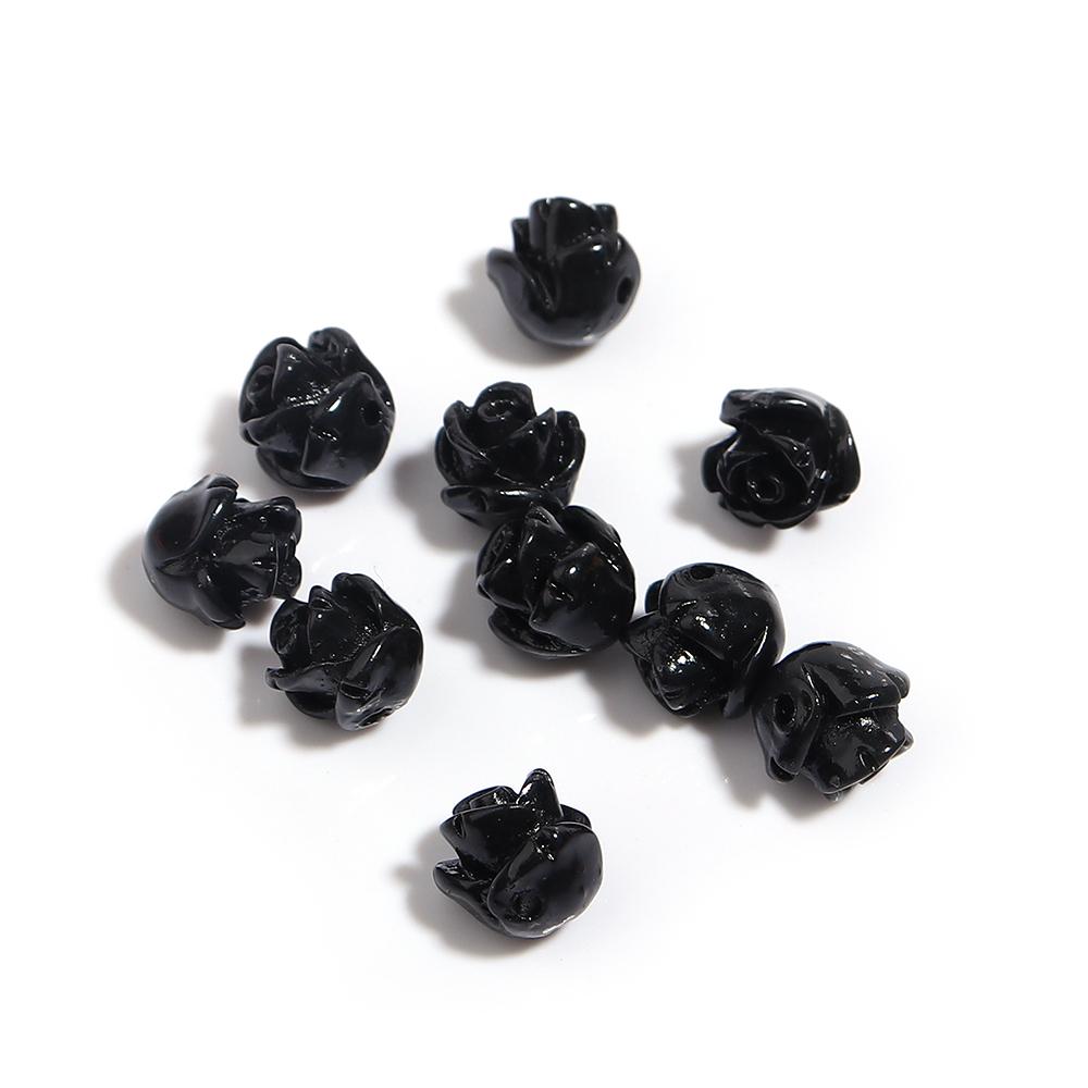 10Pcs/Lot Resin Beads 6 8 10 12 15mm Colorful Rose Shape Hole Size 1.5mm Beads For Charm Jewelry Making Diy Bracelet Necklace