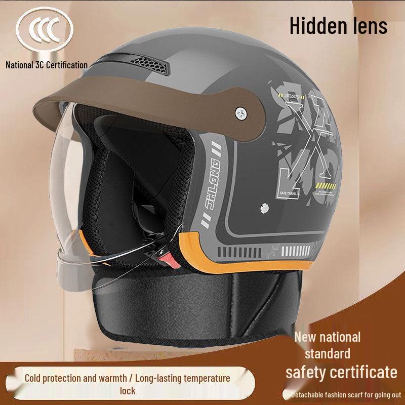 Unisex 3C Certified Electric Scooter Helmet with Hidden Visor – All-Season, Winter-Ready, Men’s and Women’s Safety Protection.