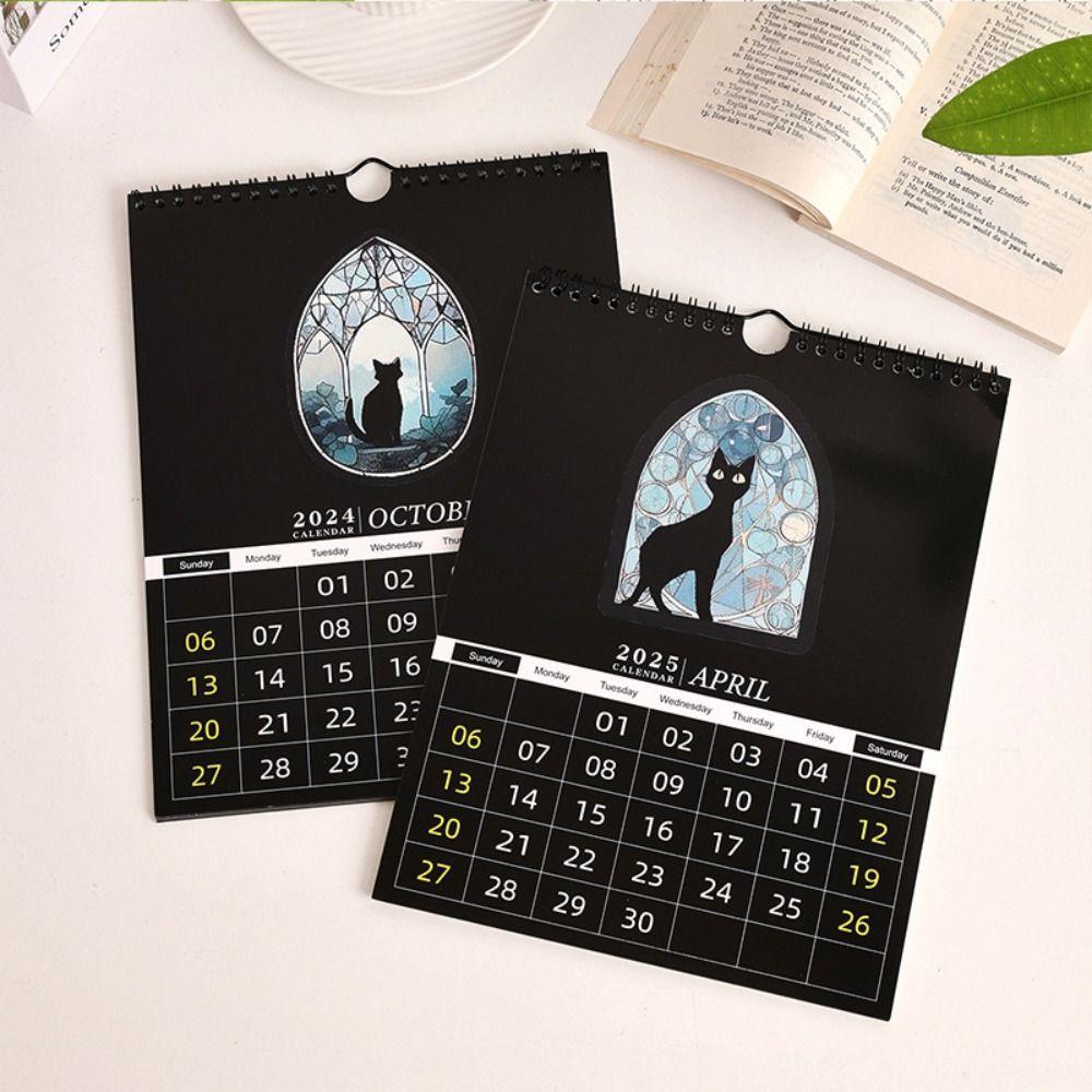 Dark Forest English Wall hanging Calendar INS Calendar Planner 2025 Wall Lunar Calendars  New Year