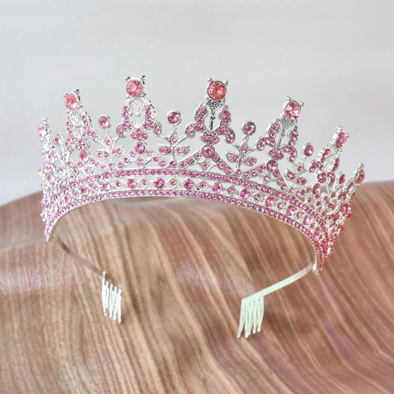 

Astronomical Crown Bridal Headpiece for Women, 18-Year-Old Princess, Coming-of-Age Ceremony, Birthday Performance, Crown for Wed розовый цвет-серебро