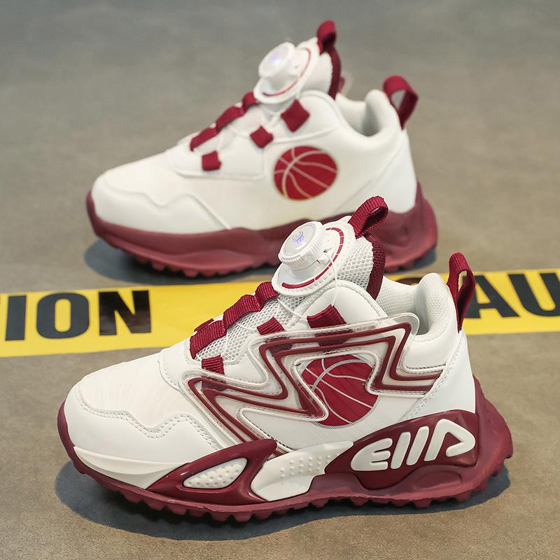 Boys' Trendy Rotating Buckle Basketball and Running Shoes - Autumn/Winter Collection