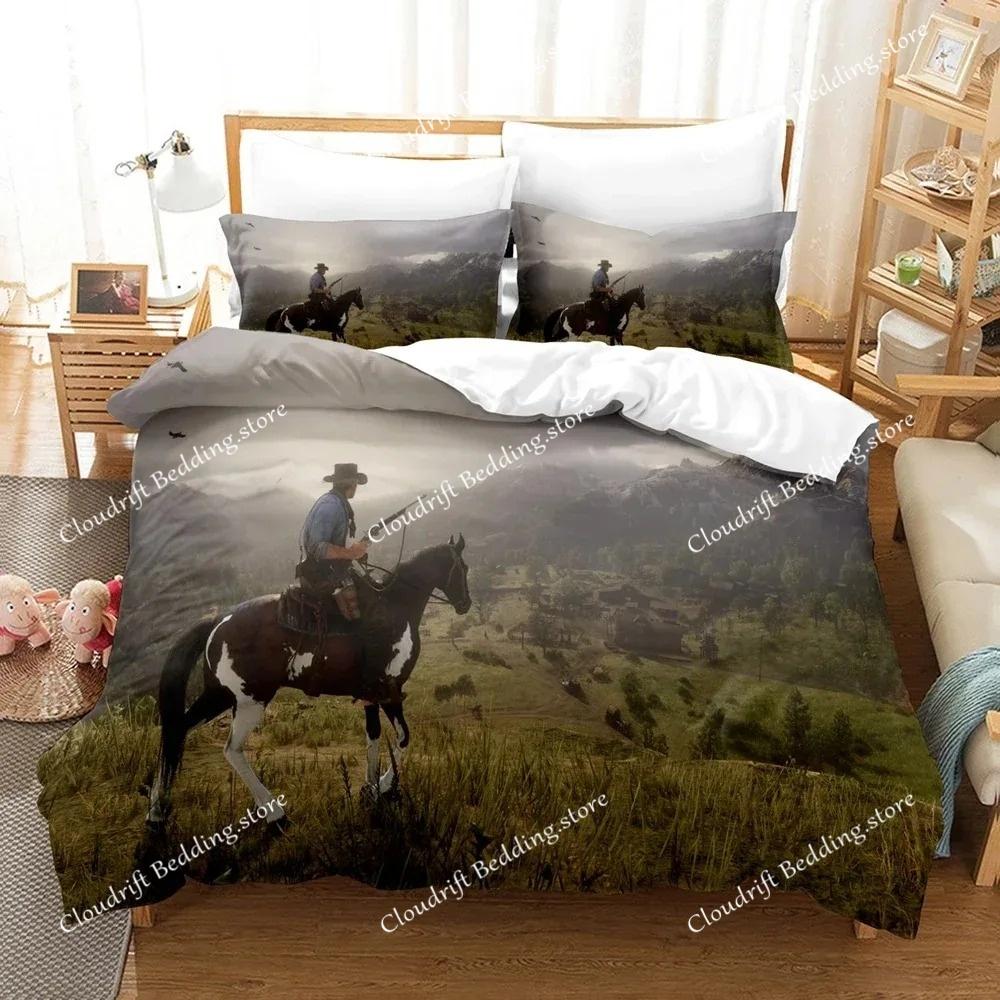 Mode 3D Red Dead Redemption Bettwäsche-Sets Bettbezug-Set mit Kissenbezug Twin Full Queen King Bettwäsche Bettwäsche