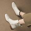 Krazing Pot Microfiber Round Toe Thick Heels Chelsea Boots Size 42 Zip Beauty Lady Women Stretch Ankle Boots