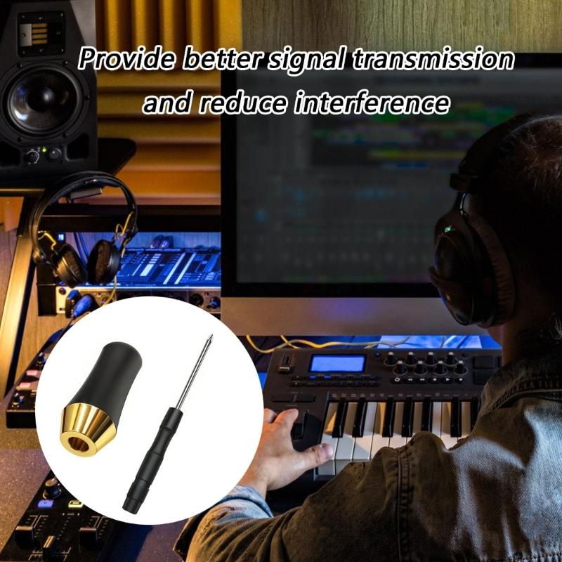 Professional 4-Pin XLR Sound Connector with Screwdriver for Balanced Headphone Signal Enhancement Aluminum Alloy