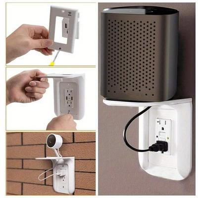 Haushalt Wandmontage Schalter Steckdosenleiste ABS Steckdosenregal für Zuhause Badezimmer Aufbewahrung Handy Laderegal Halter