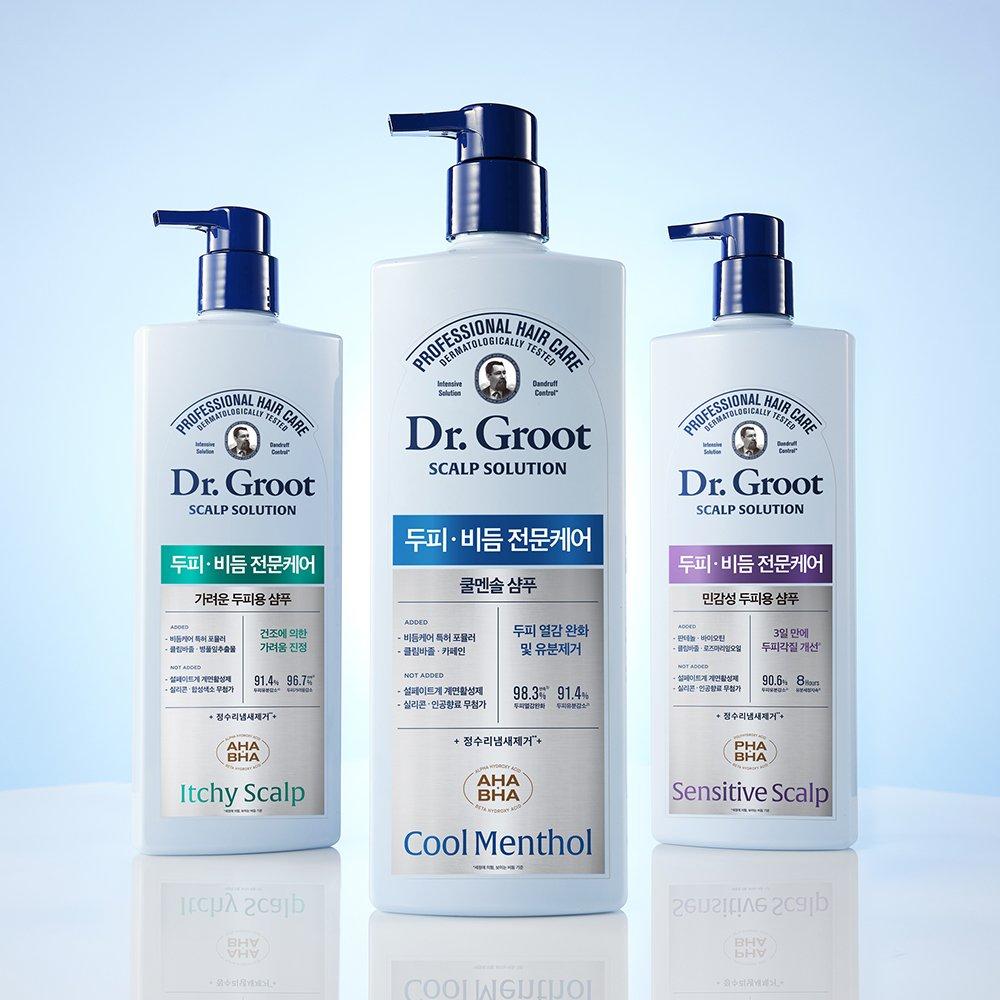 Dr.Groot Solution pour le Cuir Chevelu Antipelliculaire Soin du Cuir Chevelu Shampooing pour Cuir Chevelu Sensible, 700 ml