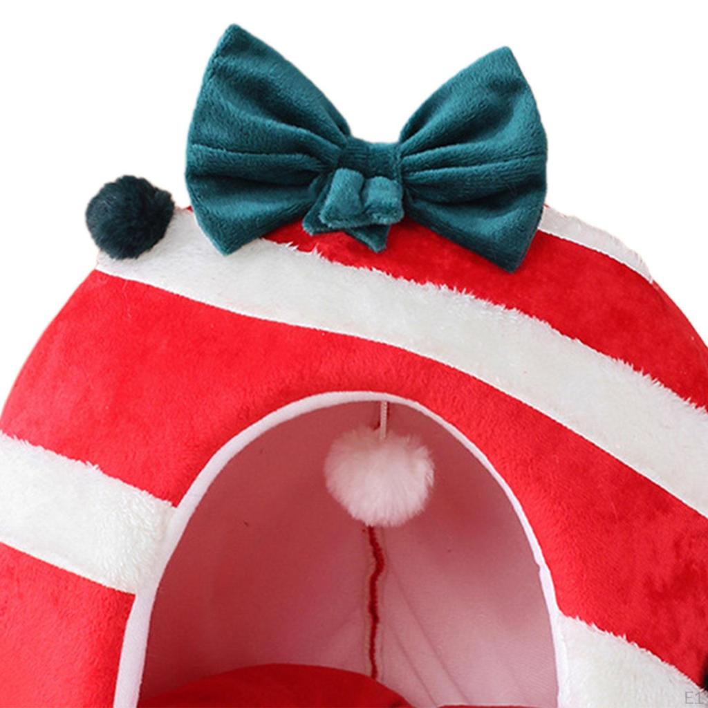 Christmas Cat House,Xmas Kitten Hut Hideout, Nonslip, Cute Condo Box Shaped Nest Xmas Dog