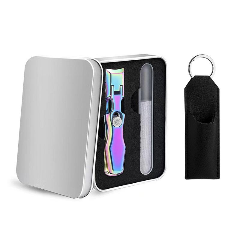 Anti-Splash Stainless Steel Nail Clippers, Large Opening for Thick Nails, Portable Gray Single Set.