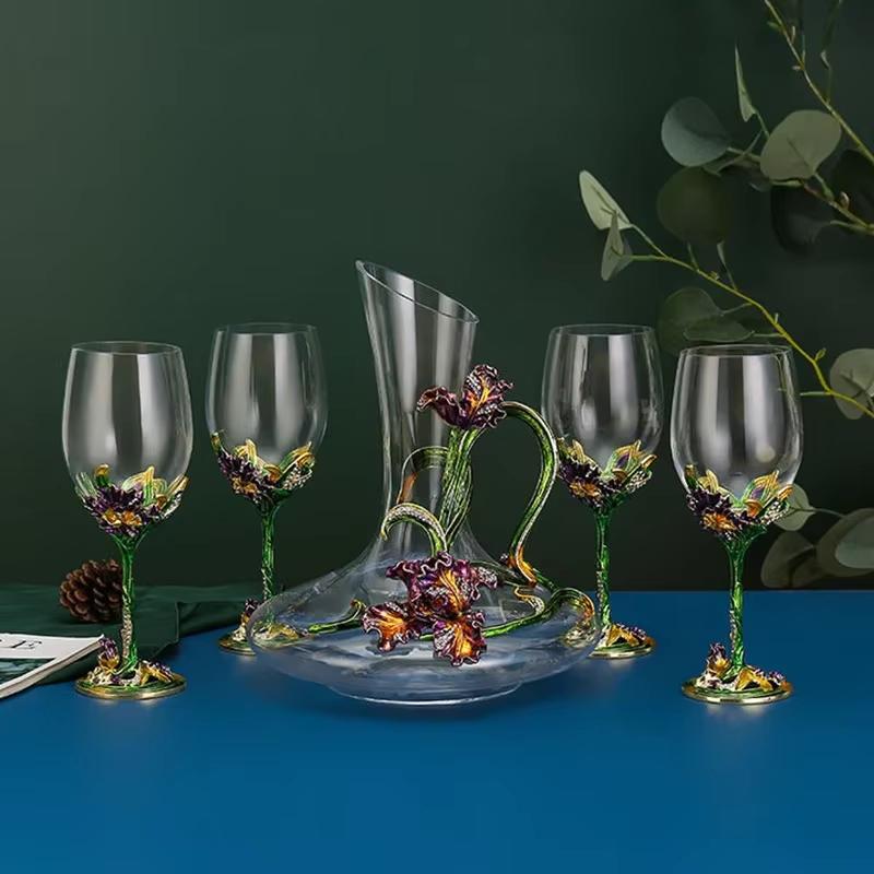 Kreativer Emaille-Iris-Glasbecher Champagnergläser Kristallines Partygeschenk Anstoßen Glaskelch Kristall Jubiläumsglasbecher