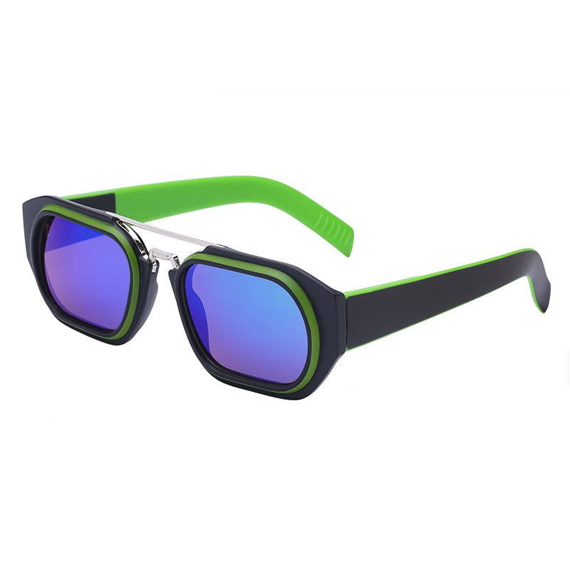 Gafas de sol para mujer Protección solar Protección UV Moda Retro Cuadrado Gafas de sol de doble haz Gafas de conducción para hombres Tiro en la calle Gafas de viajero