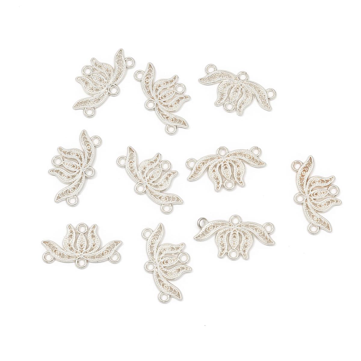 

5/10 шт. металлический сплав лотос разъем подвески кулон DIY ювелирные изделия аксессуары 23x13mm 10pcs