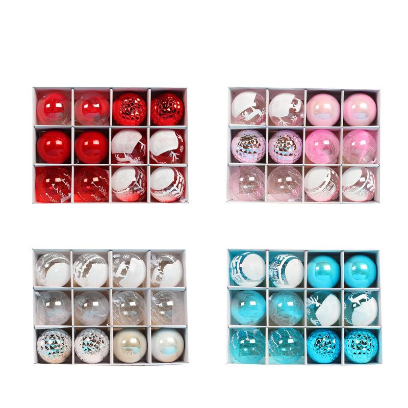 Christmas Painted Ball Gift Box Set Diy Transparent Christmas Ball Christmas Tree Decoration Hanging Ball Pendant