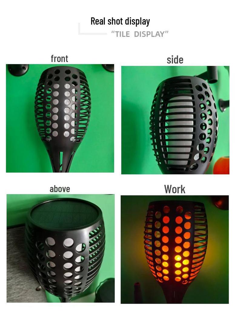 96 LED Solar Flame Simulation Waterproof Outdoor Garden Lamp