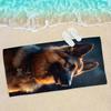 German Shepherd Dog Ultrafine Fiber Beach Towel, Quick-Dry Soft Absorbent for Pool Swim Travel