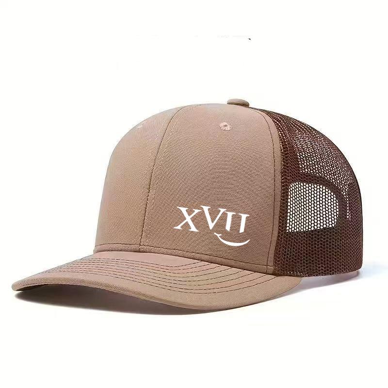 

1PC fashionable truck hat, cool, comfortable and stylish all day long, adjustable shoulder strap, perfect for daily wear коричневий