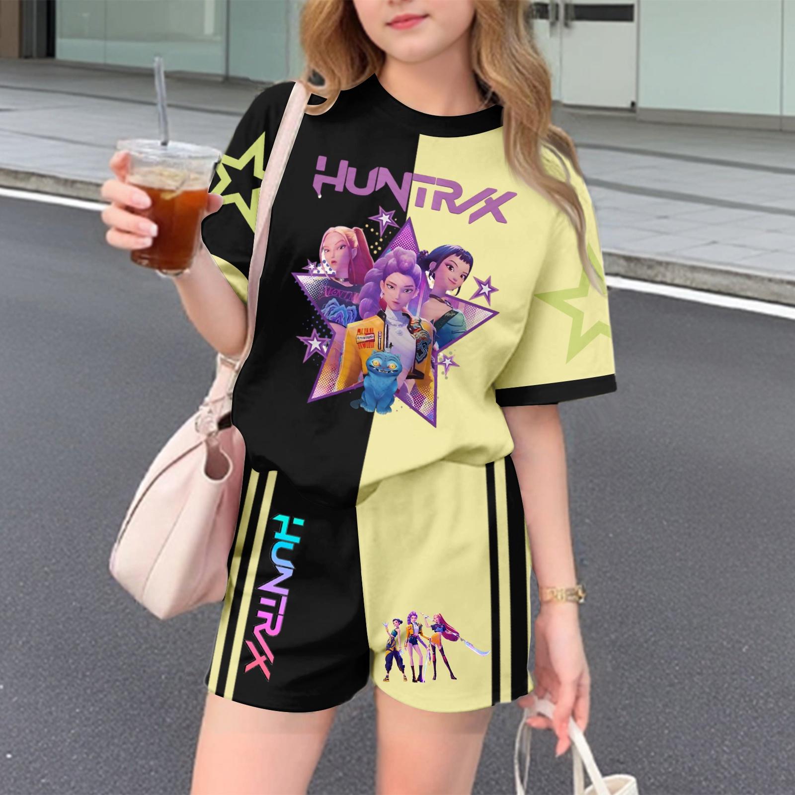 

Kid Patriotic Outfit - Short Sleeve & Shorts 2-Piece Set For Girl 160