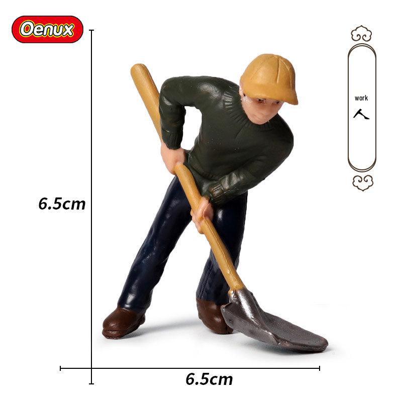 Farmer & Breeder Figure Set - Police Officer, Veterinarian, Plow Worker Toy Ornaments for Kids