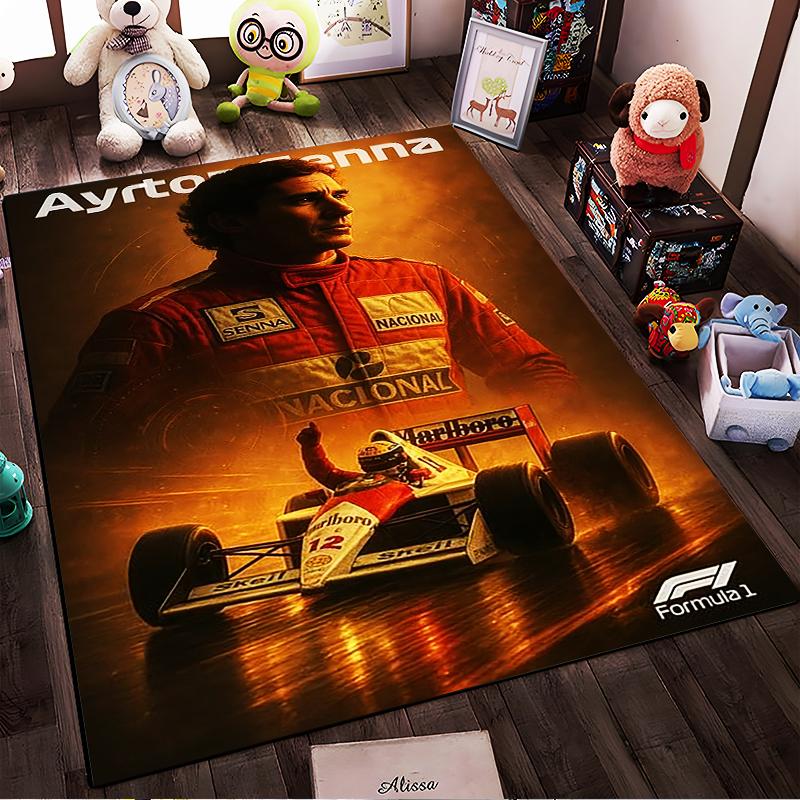 Racing Legend Tribute Rug for F1 Fans Non-slip rug suitable for living room and bedroom sofas.