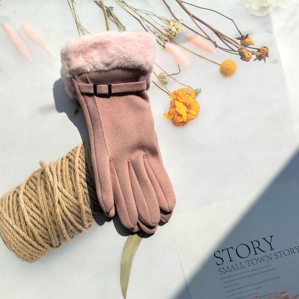 Women's Suede Touchscreen Gloves: Warm, Exclusive for Outdoor Cycling & Driving