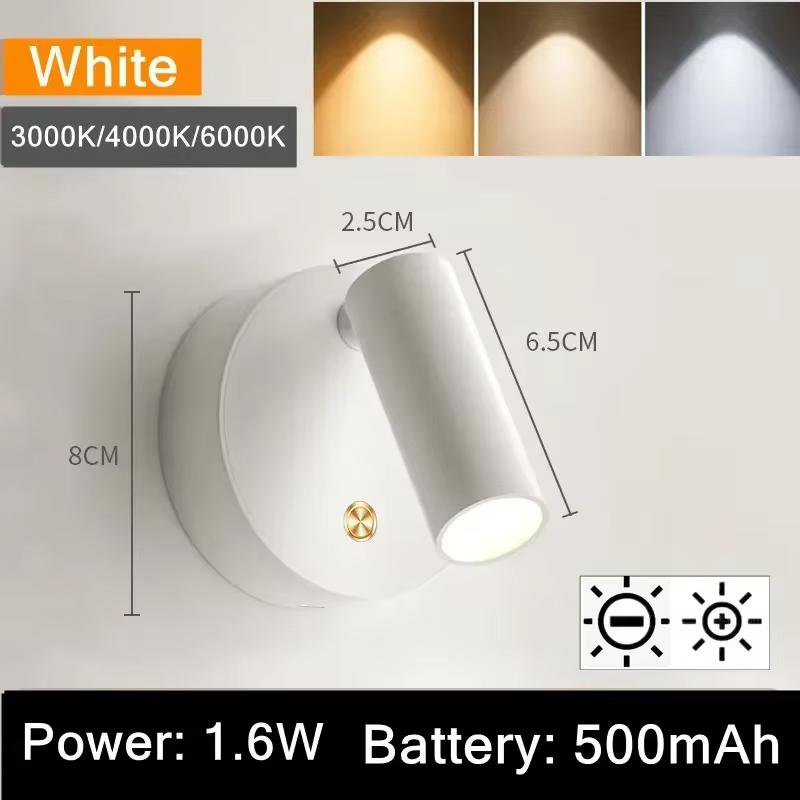 Rechargeable LED Spotlight Touch Dimmable 5V USB Bedside Lamp With Touch Switch Downlight Living Room Kitchen Indoor Decoration