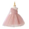 European & American One-Shoulder Sequin Princess Dress for Kids - Evening Mesh Puffy Skirt