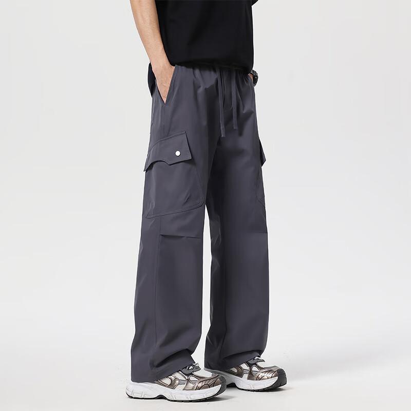 VUUG Men's Summer Loose Straight Cargo Pants