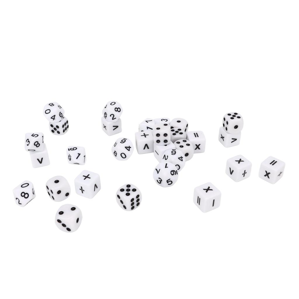 30Pcs Dice Set Black Letter Plastic Easy Read Teaching Dice Set for Game Math Learn