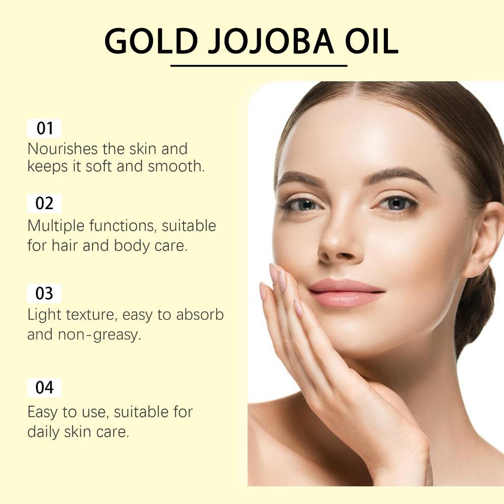 Bio-Jojobaöl Reduziert Frizz Spliss Haarbruch Nährende Wurzelglättende Hainessenz Porenverkleinernd Zarte Hautpflege Serum