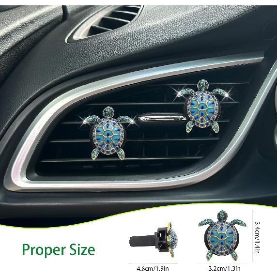 Sea Turtles Car Decor,Cute Beach Themed Air Freshener Vent Clips,2Pcs Glamorous Blue Turtle Coastal Car Accessories Interior Decoration For