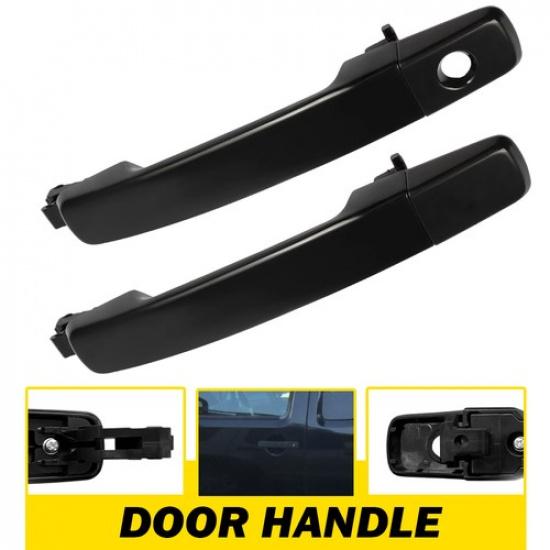 PAIR Exterior Handle Black Door Set Left Front+Rear for 2004-2006 Nissan Quest