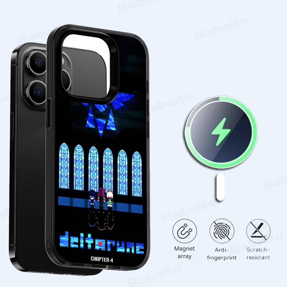 D-Deltarune Ralsei For Magsafe Magnetic Phone Case Wireless PC+TPU For iPhone 11 12 13 14 15 16 17 Pro Max Plus