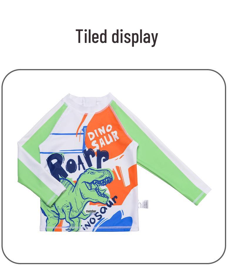 3-Piece Boys' Dinosaur Swim Set: Long Sleeve, Pants, and Shorts - Bright Colors, Sun Protection, Durable