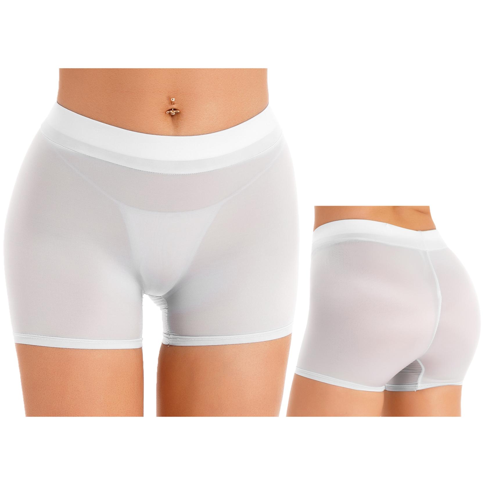 

Женские полупрозрачные шорты, глянцевые эластичные шорты с низкой посадкой, нижнее белье, ночное белье One Size