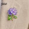 Colorful Enamel Brooch Pin Hydrangea Shape Lapel Polished Edges Backpack