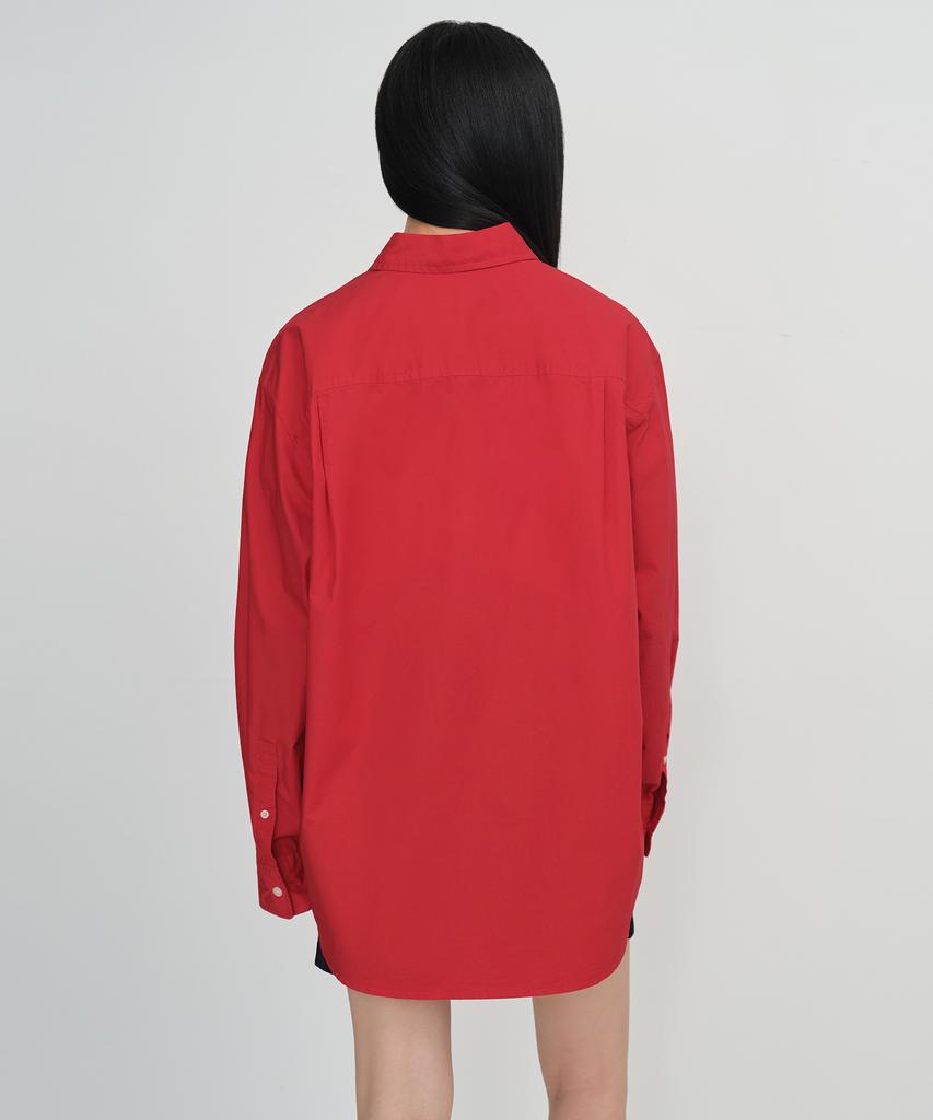 MUSINSA STANDARD WOMAN Women'S Oversized Washed Poplin Shirt [Red]