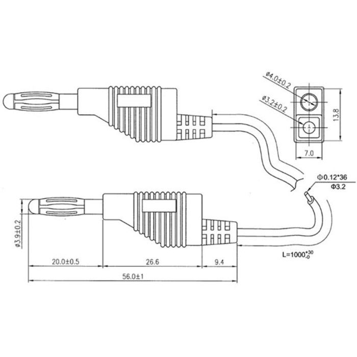 Cordons de mesure (fiche banane 4mm) / jaune