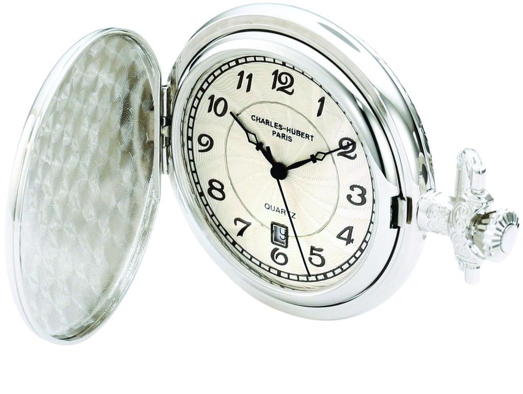 Charles Hubert, Paris Men's Pocket Watch with Date Display 3923