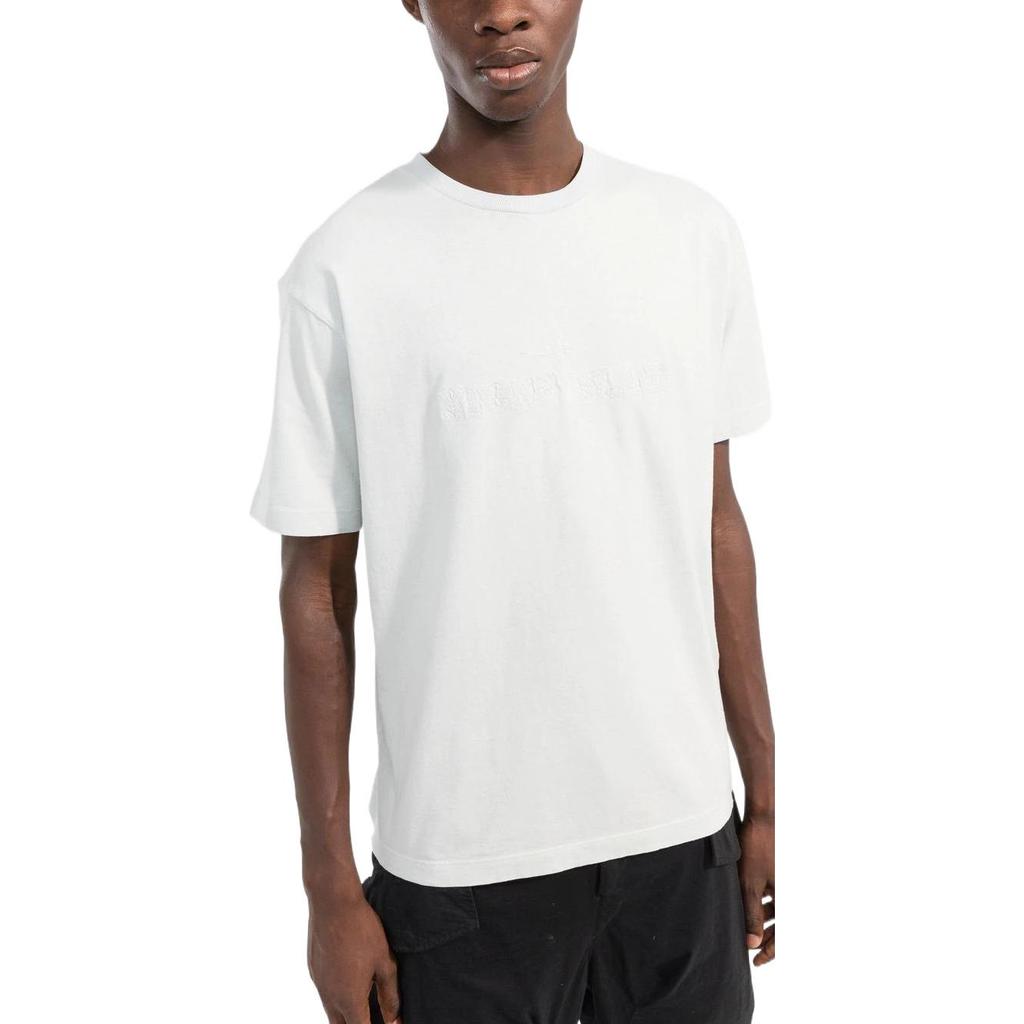STONE ISLAND FW22 Cleanfit Plain Logo Embroidered Crew Neck Short Sleeve T-Shirt Men Tops White 771521560-V0001