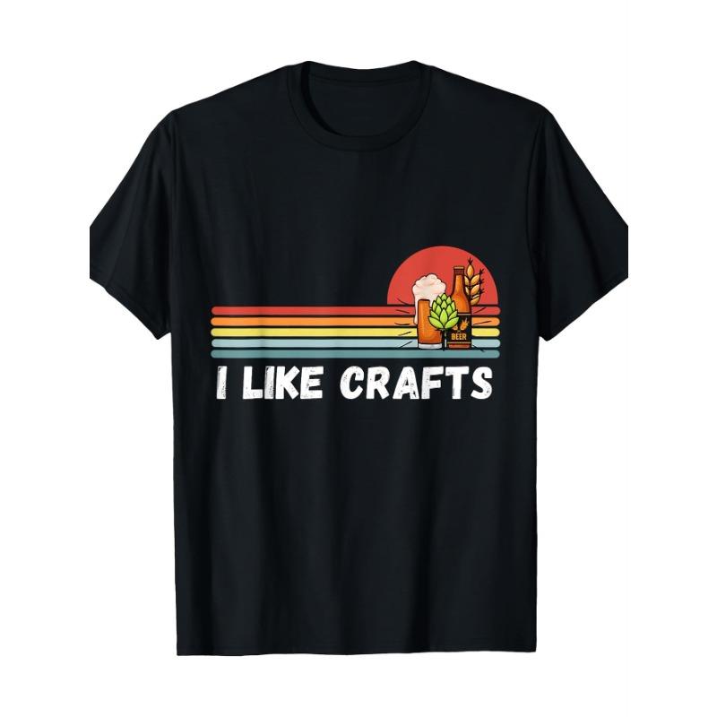 vintage Tshirt suitable for both men I like handmade crafts and craft beer patterns with floral and beer glass designs S