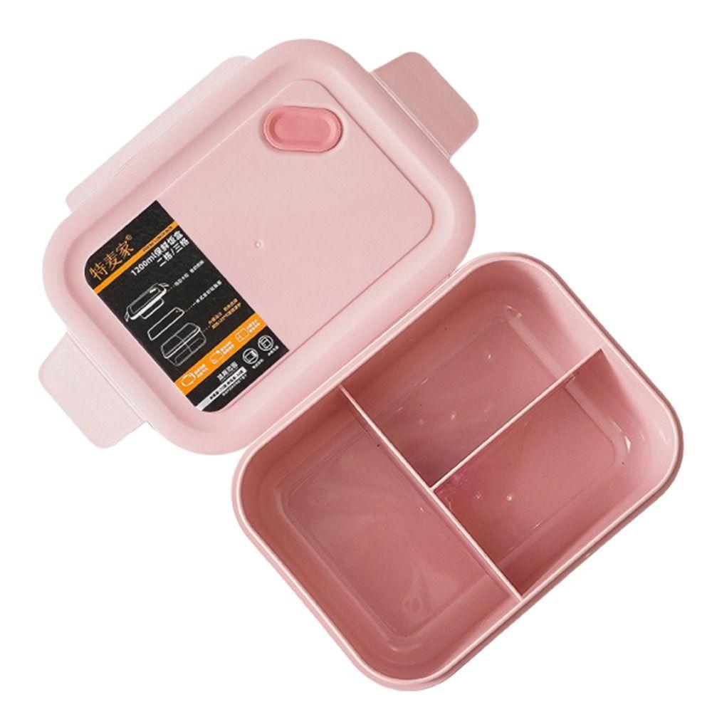 

Подходит для микроволновой печи с ложкой для студентов, офисных работников, контейнеры для еды, ланч-бокс, коробка для бенто для детей 3 Grids розовый